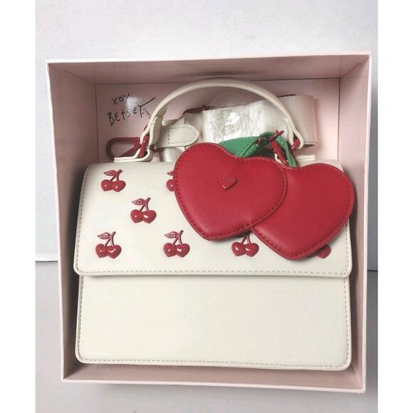 Betsey Johnson Cherry~ Multi- Piece Set~Satchel~ Bag~Charm & Wallet New In Box - Picture 4 of 8